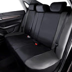Flying Banner car seat Covers Protects Water Proof Faux Leather Carbon Fiber Front and Rear Bench (Gray Black, Full Set - 9PC