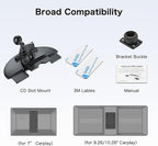 Jansite CD Slot Mount for Carplay Screen 360° Rotation Tool-Free Installation, 4-Button Lock Sturdy CD Slot CarPlay Mount Compatible with 7-10.26 Inch Apple Carplay & Android Auto Screen
