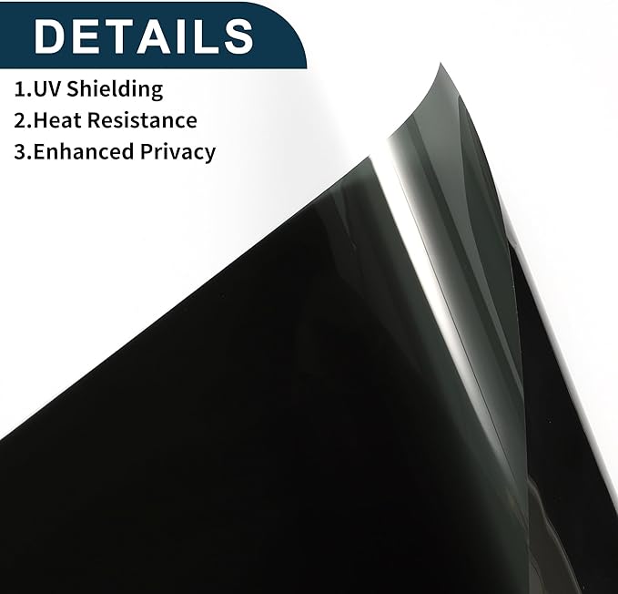 Motoforti Nano Ceramic Car Window Tint Film VLT 13% IRR 62% UVR 95% Chrome Black 5ft x 30inch Privacy Film 2mil PET 1 Pc