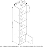 Furinno LUDER Book Shelf, 5-Tier Modern Bookshelf, Bookcase with 1 Door Storage Cabinet, 9.3 x 12 x 52, for Organization and 