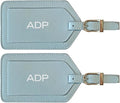 Personalized Monogrammed Leather Luggage Tags - 2 Pack