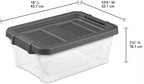 Sterilite 6-Pack Modular Stacker Box, Durable Clear Plastic Storage Bins with Latching Lids, 16 Quart - Stackable Organizing 