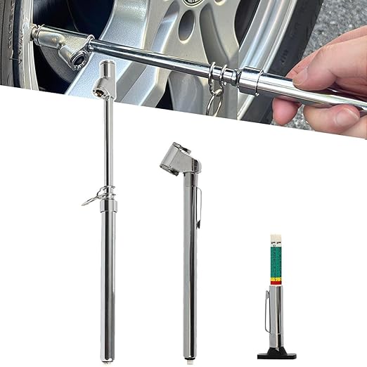 2 Pcs Dual Head Tire Pressure Gauge Heavy Duty Truck Tire Air Gauge 10-150PSI,10-120PSI with Tread Depth Gauge Pencil Tire