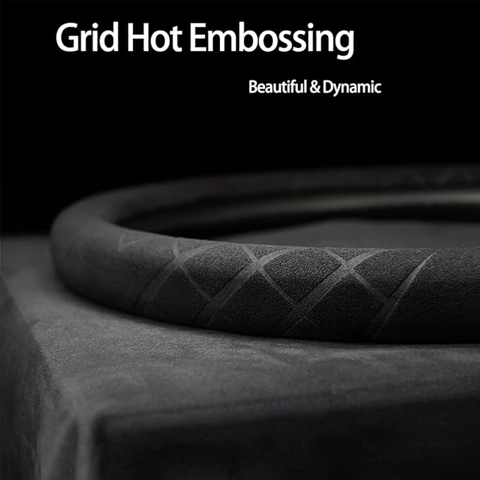 Suede Steering Wheel Cover,Compatible with Subaru Forester XV Crosstrek Legacy Impreza Suede Leather Sport Non-Slip Wheel Cover Car Interior Accessories 15 inch for Man and Women