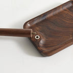 Black Walnut Solid Wood Key Dish Bowl for Entryway Table Square Tray With 3 Hooks, Open Storage for Keys, Wallet, Jewelry (Wa