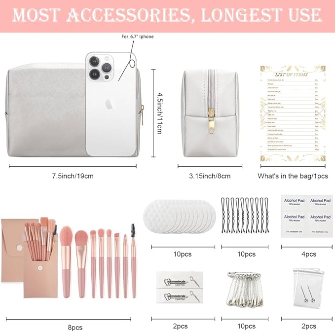 Emergency Kit for Women – Mini Emergency Kit with 50+ Essentials, Bridal & Wedding Day Survival Kit, Travel Safety Kit, Compa