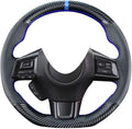 DIY Sew Stitching Carbon Fiber Steering Wheel Cover for Subaru WRX STI and Levorg 2015 2016 2017 2018 2019 / STI S209 2019 15 inches Leather Interior Accessories
