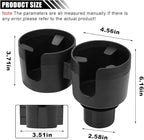 Car Double Cup Holder Extender, 2-in-1 Car Cup Holder Adapter with Adjustable Base, Universal Multifunctional Cup Holder Organizer for Beverage, Snack, Cup, Bottle Storage (Black)