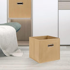Black Fabric Cubby Storage Bins,13x13x13 Inches ,Cube Organizer Bin Foldable Storage Boxes with Dual Handles Fabric Organizer