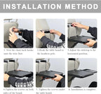 2 in 1 Car Steering Wheel Tray, Car Desk Back Seat Headrest Tray for Eating Food and Writing Laptop Work, Adjustable Car Food Table for Car SUVs Trucks Vans, Car Accessories