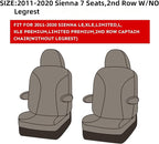 EKR Sienna Seat Covers for 2011-2020 Toyota Sienna L,LE,XLE,Limited,7 Seats,2nd Row Captain Seats W/NO Legrest,Waterproof Car