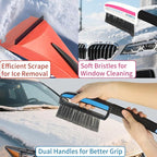 Snow Brush with Ice Scrapers for Car Windshield, Car Brush with Foam Grip, Winter Accessories, Wider Snow Scraper for Window, SUVs, Cars, Detachable Snow Removal Tool, Scratch-Free (Yellow)