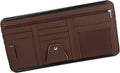 PU Leather Car Sun Visor Organizer Glasses Holder Auto Accessories Pocket Organizer with Panel Back Brown Auto Replacement Parts