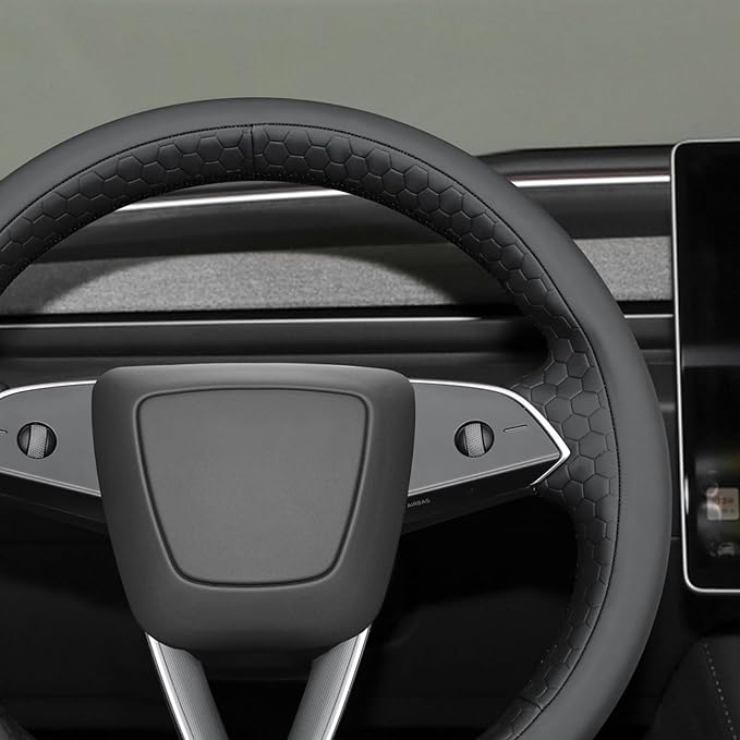 MEWANT DIY Stitching 3D Style Steering Wheel Cover Wrap for Tesla Model 3 Highland 2023-2025/Model Y 2025 Highland for Tesla Model 3/Model Y Accessories(3D Style)