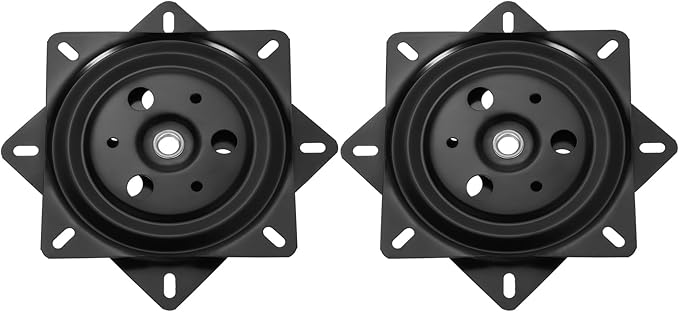 uxcell 2Pcs 6" Bar Stool Swivel Replacement, 360° Rotation Lazy Susan Turntable, Square Semi-Ball Bearing Seat Swivel Base Mo