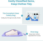 Cambond Mesh Compression Packing Cubes - 6 Piece Expandable See Through Packing Cubes for travel with Shoe and Makeup Bag, Tr