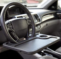 Car Steering Wheel Desk,Steering Wheel Tray, Lightweight Food Drink Table for Car, Hook on Car Steer Wheel Table Tray Fit for Most Vehicles (Black)