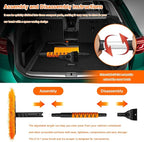 Snow Brush with Ice Scraper, Ice Scrapers, Car Windshieldand Extendable Snow Brush with Foam Grip and 360° Pivoting Brush Head, Detachable Snow Scrapers & Ergonomic Foam Grip for Cars (Orange)