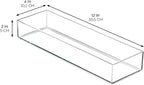 iDesign Plastic Makeup Drawer Organizer Tray - Vanity Organizer or Desk Drawer Organizer - Set of 6 - Clear