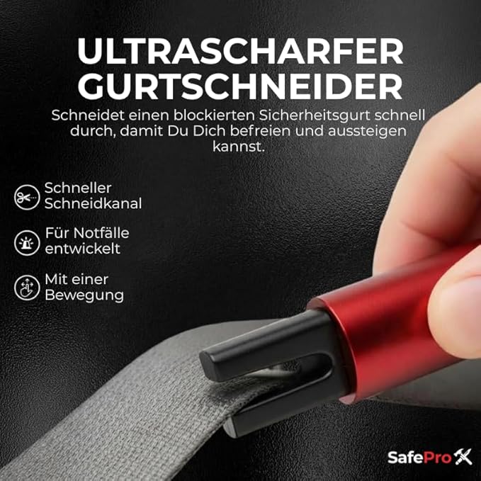 SafeProX 2 in 1 Emergency Escape Tool, Life Saving Car Window Breaker & Seatbelt Cutter - Car Window Hammer for Quick Acciden