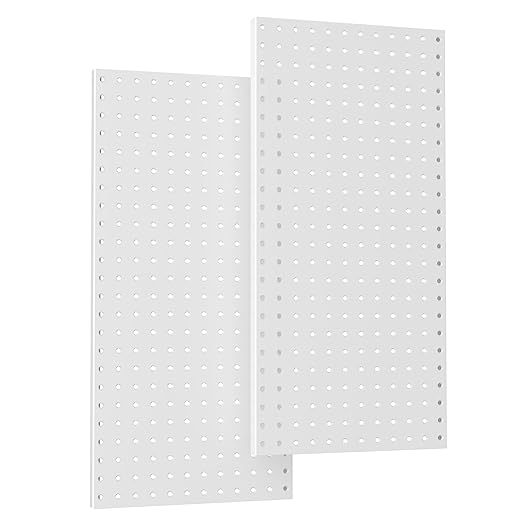 TORACK 2-Pack 12x24 inch Metal Pegboard Panels for Garage Wall, Tool Storage Pegboard for Workbench, Workshop, Tools Organize