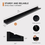 Fun Memories Picture Ledge Shelf for Wall, Floating Shelves Set of 4, 36 Inch Long Nursery Book Shelves for Toys Storage, Kid