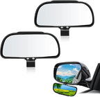 2PCS Car Blind Spot Mirror, Rectangle HD Glass Wide Angle Rear Mirror, Adjustible Auto Exterior Blindspot Side ViewMirror, Universal for Car Truck Automobile SUV (Black)