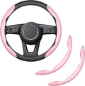 2-Piece Steering Wheel Cover, Carbon Fiber Segmented Steering Wheel Protector, Universal and Anti-Slip Durable Car Leather Pr