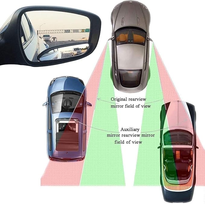 EEEKit 2pcs Side Mirror Blindspot, Blind Spot Mirror, 360 Degree Rotating, Wide Angle Convex Rearview for Car Truck SUV RV an