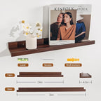 NEXHOME PRO Floating Shelves for Wall Set of 2,24 Inches Picture Ledge Shelf, Kids Bookshelf Wall Mounted for Living Room Bed