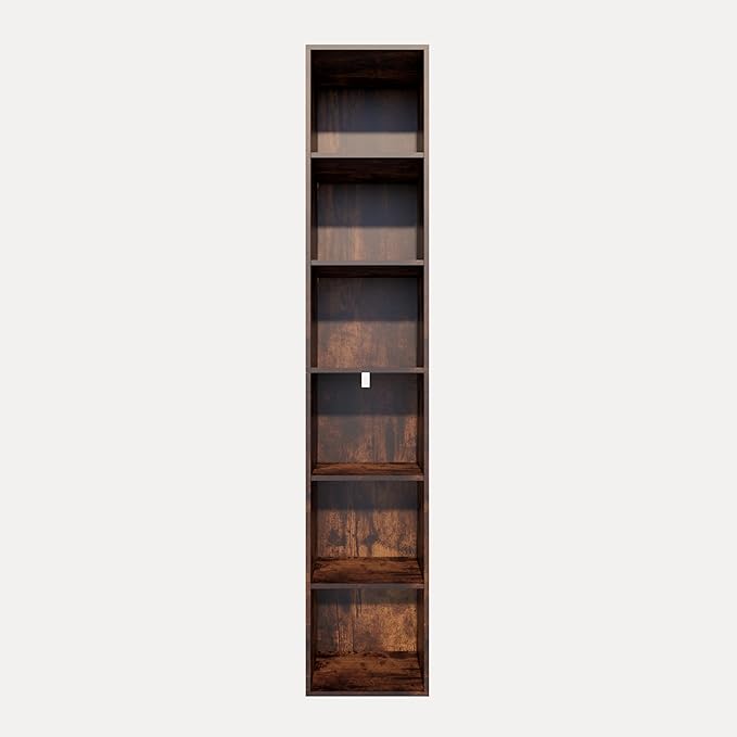 Book Shelf, 6 Cube Storage Organizer, Open Shelves Bookcase 9.3 x 11.8 x 62.4, Bookshelf for Living Room, Bedroom, Home Offic