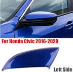 Blue Left Mirror Cap Cover For Honda Civic 2016 2017 2018 2019 2020 2021 Rearview Mirror Cap Replacement (Blue Left Side)