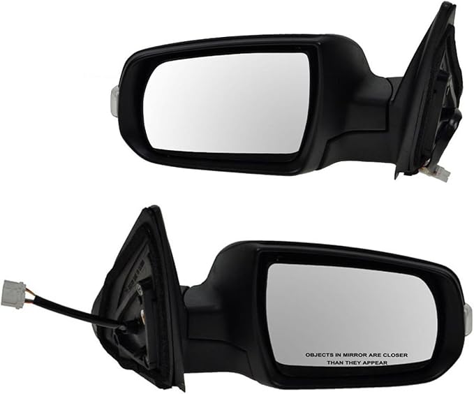 TRQ 2 Piece Driver and Passenger Side Mirror Assembly Set Electric Adjustment Heated No Memory Textured Compatible with 2011-