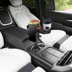 CALLARON Car Cup Holder Tray - Car Trays for Eating, 3-in-1 Adjustable Swivel CAR Food Tray, Universal Vehicle Cup Holder Exp