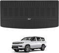 3W Cargo Liner Compatible with Jeep Grand Wagoneer(Non L) 2022-2024 2025 2026 7 Passenger Model All Weather Custom Fit Black Trunk Mat Set