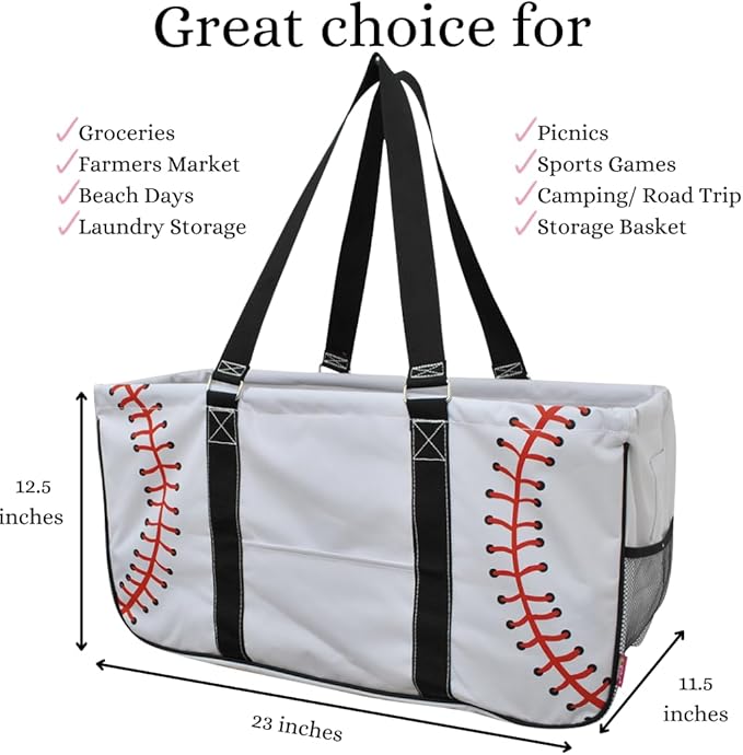 NGIL Utility Tote Bag (Baseball-white)