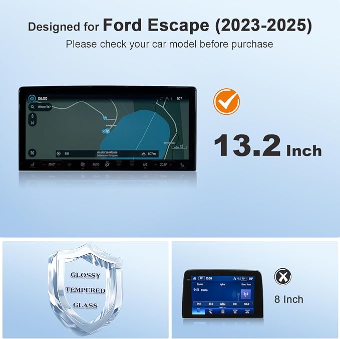 for 2023 Ford Escape Screen Protector for 2023-2025 Escape Platinum/ST-Line Elite/PHEV SYNC 4 13.2" Touchscreen for 2025 Esca