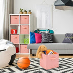 Stero Fabric Storage Bins 6 Pack Fun Colored Durable Storage Cubes with Fabric Handles Foldable Cube Baskets for Home, Kids R