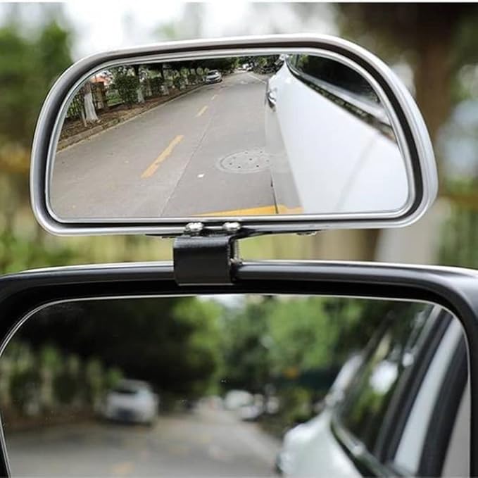Blind Spot Mirror for Car, HD Glass Convex Wide Angle Blindspot Rear View Mirrors, Adjustable Clip On Car Side Mirror for Trucks SUVs Jeep RVs, Fits Max 0.16in/0.4cm Framed Mirrors
