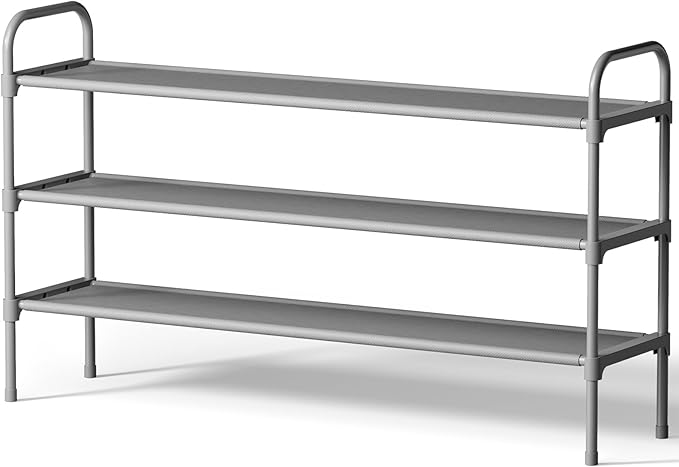 Kitsure Extra-Long Shoe Rack for Closet, Shoe Organizer for Front Door Entrance, Stackable Shoe Shelf, Detachable Closet Orga