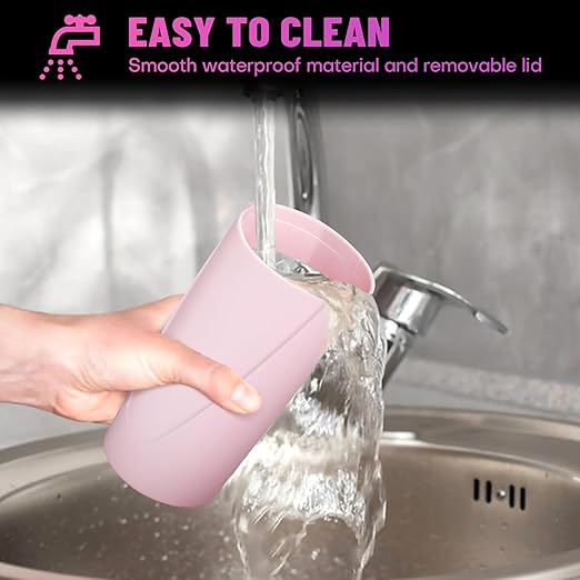 Car Trash Can Bin with Lid - 2 Packs Car Garbage Can Cup Holder - Pink Mini Leakproof Vehicle Garbage Bin with 40pcs Trash Bags-Automobile Organizers and Storage for Front Back Seat Accessories
