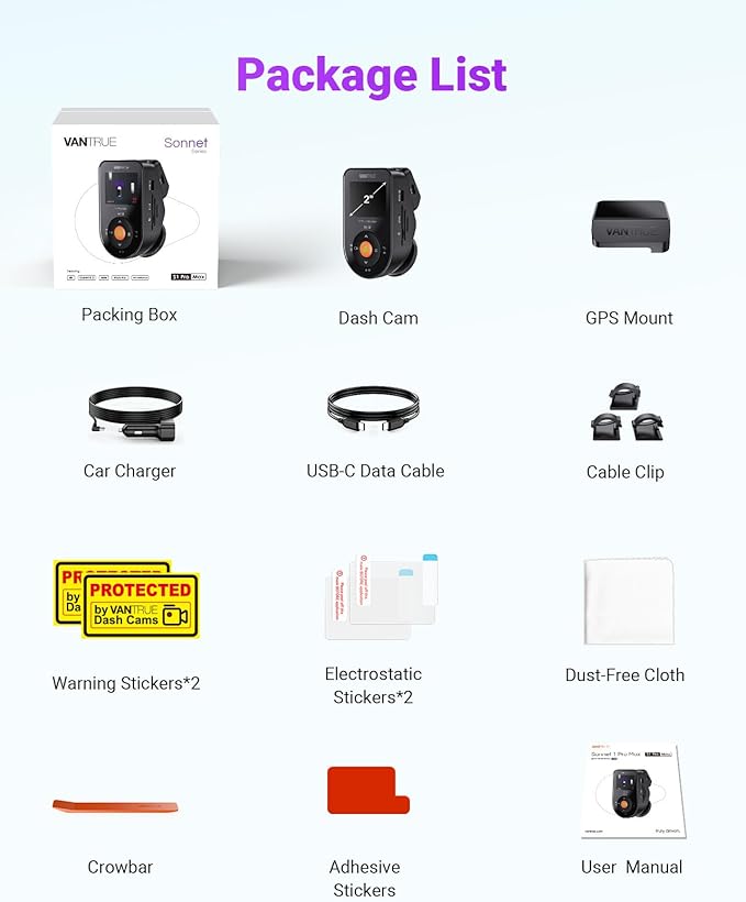 Vantrue S1 Pro Max AI Dash Cam, ADAS, 4K Dash Camera with Parking Mode, Voice/APP Control, 5GHz WiFi, STARVIS 2, HDR, PlatePi