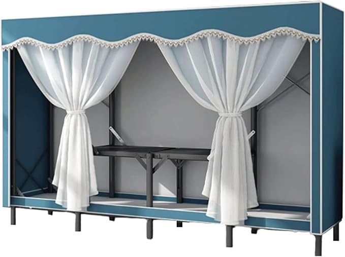 TIST Foldable Wardrobe Steel Storage Wardrobe Portable Wardrobe for Hanging Clothes 110cm/ 160cm/ 215cm Large Wardrobe(Blue,2
