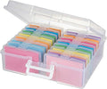 novelinks Transparent 4" x 6" Photo Cases and Clear Craft Keeper with Handle, 16 Inner Photo Organizers & Photo Storage Box, 