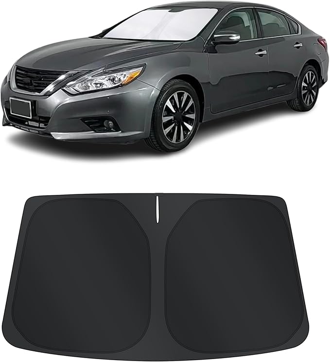 TINGLU Sun Shade for Nissan Altima Sedan 2013-2018 Accessories Windshield Sun Shade Window Shade UV Rays Protection Sun Visor Cover with Steering Wheel Sunshade Storage Bag