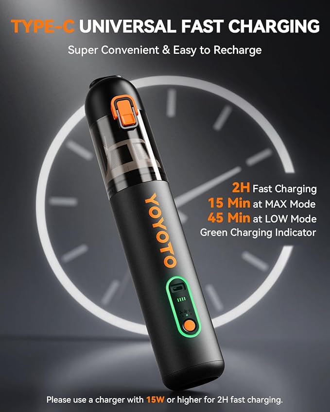 Car Vacuum, Handheld Vacuum Cordless with 21000Pa Powerful Suction & 3 Modes, 4-in-1 Portable Hand Held Mini Vacuum Cleaner R