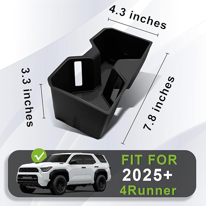Muslogy Center Console Cup Holder Inserts Compatible with 2025 2026 Toyota 4Runner Accessories Middle Console Armrest Front Drink Stopper Non-Slip Silicone Rubber Organizer Drink Cup Holder Organizer