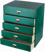 Desktop Drawer Organizer - Large Wooden Drawers Vintage Box with Drawers Paper Storage File Folder Organizer Library Card Cat