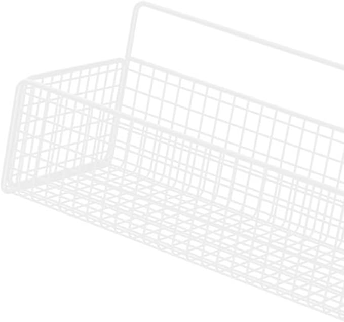 Multifunctional Iron Wire Wall Hanging Storage Basket, Portable Metal Mesh Bin for Kitchen and Bathroom, Vintage Wall Mount F