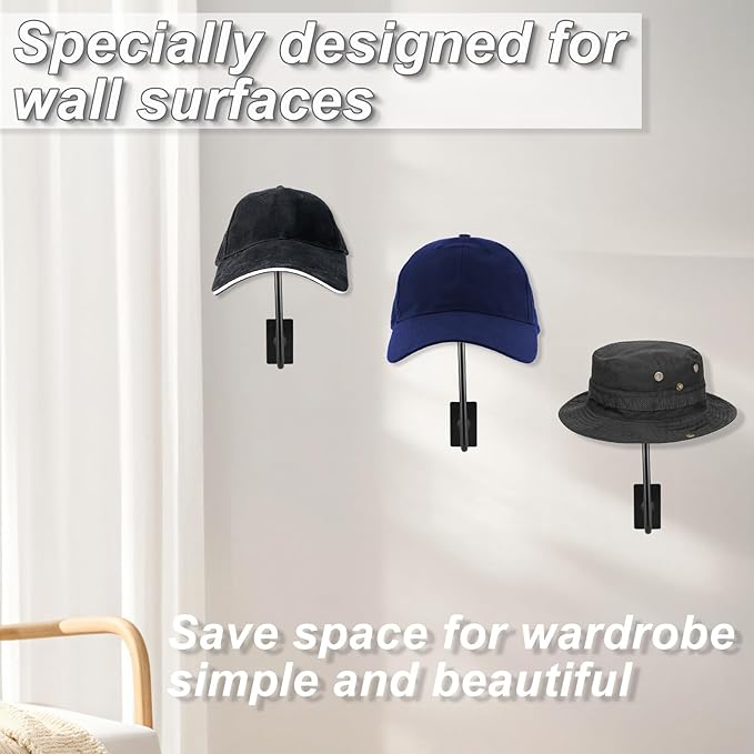 Set of 5 Metal Hat Holder, Hat Rack for Wall Display Cowboy Hat Rack Mounted Cowboy Hat Rack Multifunctional Organizer Displa